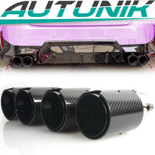 Glossy Carbon Fiber Exhaust Tips Black for BMW G42 G20 G22 G26 G30 60-63mm pipes