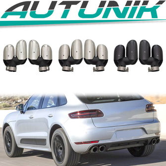 Bullet Style Stainless Steel Exhaust Tips Muffler Pipe for Porsche Macan 2015-2018