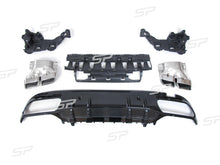 Black Rear Diffuser + Silver Exhaust Tips For Mercedes  W205 S205 C43 amg line 15-21