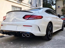 C43 Black Rear diffuser+Chrome Exhaust Tips For Mercedes Benz C-class C205 A205 Coupe AMG Line 15-20