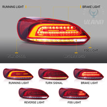 For 2009-2014 Volkswagen Scirocco MK3 Red Rear Lights W/Startup Sequential Pair