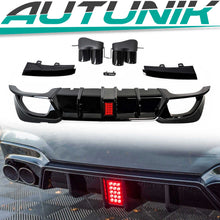Gloss Black Rear Diffuser with LED Light Exhaust Tips For BMW 3 Series G20 G21 M Sport 19-21