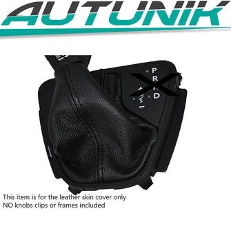 Black Stitch Leather Auto Automatic Gaiter For Land Rover Freelander 2 06-13