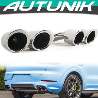 Rolled-Edge Muffler Exhaust Tip Tail Pipe for Porsche Cayenne E-Hybrid 2018-2024