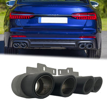 Matt Carbon Exhaust Tips Muffler Pipes for Audi A6 A7 C8 S Line 2018up