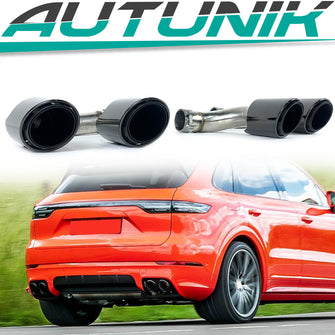 Sport Black Exhaust Tips for Porsche Cayenne 958 92A S V6 V8 2018-2023