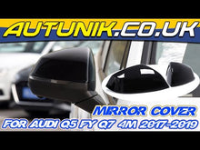 Glossy Black Side Mirror Cover Caps Replacement or Audi Q5 FY Q7 4M 17-21 With Lane Assist mc125