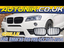 Glossy Black Front Bumper Kidney Grille Grill For BMW X3 F25 Pre-LCI 2011-2014 fg122