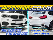 Bumper Front Lip + Rear Diffuser Aero Body Kits Carbon Fiber For 2014-2018 BMW X5 F15 M Sport Bumper