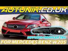 Rear Diffuser Black Exhaust Muffler Tips for Mercedes A205 C205 Coupe C300 C450 AMG di27