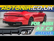 Rear Diffuser Valance + Exhaust Muffler Tips for Audi A7 C8 4K8 S-line S7 2018-2022 di85