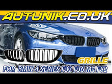 Gloss Black Front Kidney Grill Grille for BMW 4 Series F32 F33 F36 M4 F82 F83 fg31