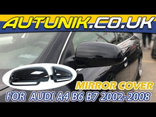 Side Mirror Cover Caps Replacement Glossy Black For AUDI A4 B6 B7 2002-2008 A6 2005-2008 mc53