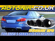 Black Exhaust Muffler Tips Tail Pipes for BMW 5 Series F10 F11 550i 550d M Sport 6 Series F12 F13 640d 650i et130