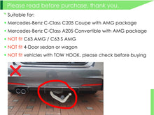 Rear Diffuser w/ Black Exhaust Tips Pipr Fit for Mercedes Benz C205 Coupe A205 Convertible C300 C350 C450 C43 AMG di18