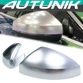 Side Mirror Cover Caps Matte Chrome For Audi A3 S3 RS3 8V 2013-2020 With Lane Assist mc16