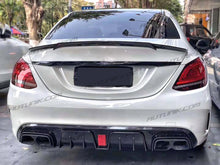 For Mercedes W205 Diffuser S205 Carbon Fiber Look Rear Diffuser Black Muffler Tips Brabus Style C300 C43 AMG di12