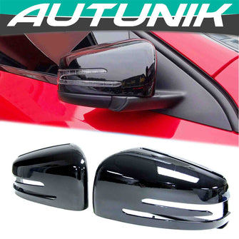 Glossy Black Side Mirror Cover Caps for Mercedes CLA W117 CLA200 CLA250 W204 C180 C200 C250 C300 mc55