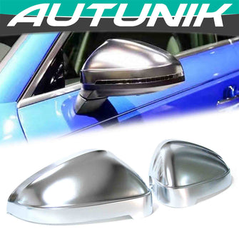 Side Mirror Cover Caps Matte Chrome for 2018+ Audi A4 B9 S4 RS4 A5 S5 RS5 With Lane Assist mc12