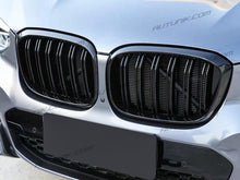 Glossy Piano Black Front Kidney Dual Slats Grille Grill for BMW X3 G01 X4 G02 2018-2021 fg9