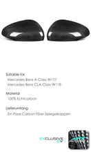 Dry Carbon Fiber Mirror Cover Caps Replace for Mercedes Benz A-Class W177 CLA C118 W118 2020+ mc158