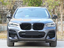 Glossy Piano Black Front Kidney Dual Slats Grille Grill for BMW X3 G01 X4 G02 2018-2021 fg9