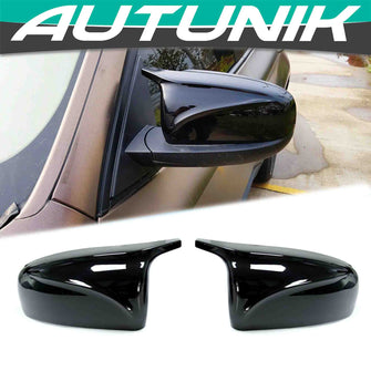 Glossy Black Side Mirror Cover Caps Replacement For BMW X5 X6 E70 E71 2007-2013 mc105