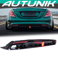 Rear Diffuser w/ Exhaust Pipes For Mercedes Benz S Class W222 AMG-Line 2013-2017 di136