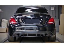 Rear Diffuser Black Exhaust Tips for Mercedes Benz W205 Sedan S205 Wagon C300 C450 C43 AMG 2015-2020 di26