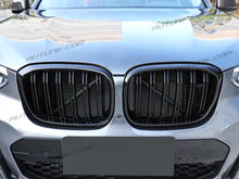 Glossy Piano Black Front Kidney Dual Slats Grille Grill for BMW X3 G01 X4 G02 2018-2021 fg9