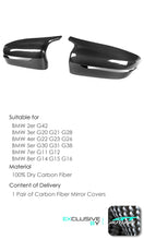 Dry Carbon Fiber Mirror Cover Caps Replace for BMW G20 G22 G26 G30 G11 G12 G14 G15 G16 LHD mc152