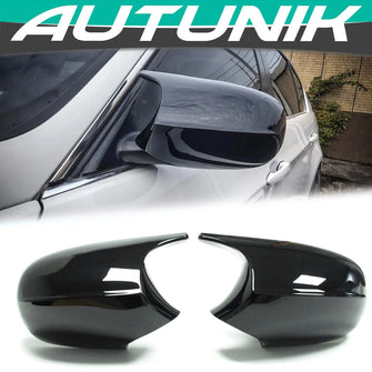 Gloss Black Side Mirror Cover Caps For BMW E90 E91 E92 E93 LCI 2008-2011 mc85