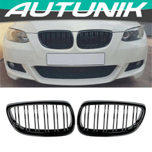 Gloss Black Front Kidney Grill Grille Dual Slats For BMW E92 E93 M3 328i 335i Coupe 2007 2008 2009 2010