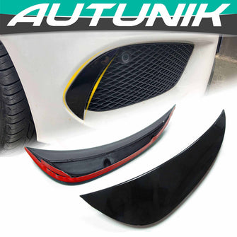 Front Bumper Canards Flaps Vent Gloss Black Fit Mercedes C-Class W205 AMG Sport 2015-2018 pz11