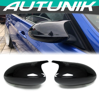 Glossy Black Side Mirror Cover Caps Replacement For BMW E90 E92 E93 Pre-LCI mc84