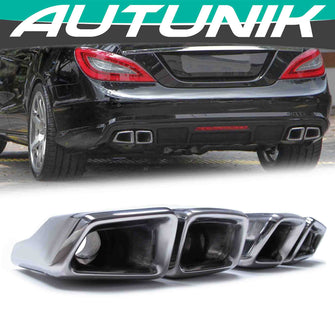 Chrome Muffler Tips Dual Exhaust Pipe For 2011-2017 Mercedes CLS W218 CLS63 AMG et89